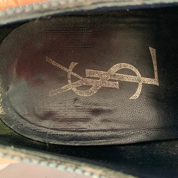YVES SAINT LAURENT Size 9 Navy Wingtip Leather Cap Toe Lace Up Shoes main image 5